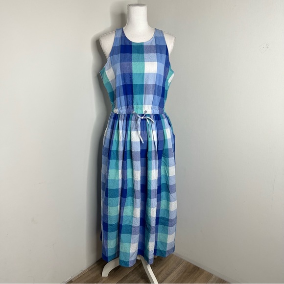 LOFT Plaid Cutout Back Midi Pocket Dress - Picture 5 of 15